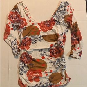 CAbi Multicolor Floral Long Sleeve Top